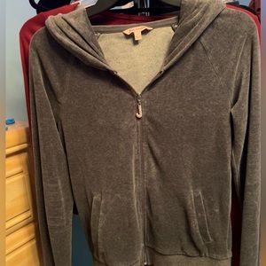 JUICY COUTURE Y2K VELOUR WOMENS SMALL ZIP UP HOODIE